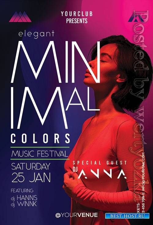 Minimal Music Festival - Premium flyer psd template