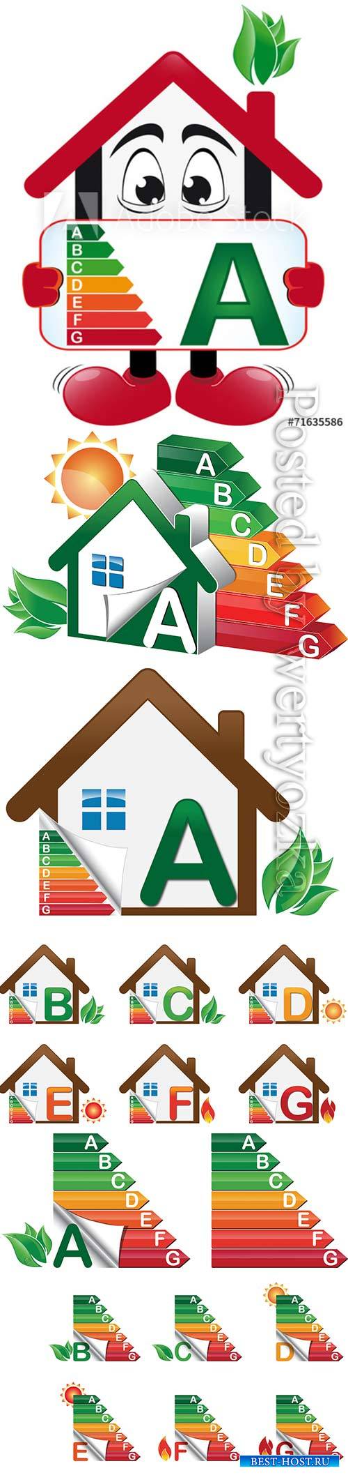 House energy classes vector set