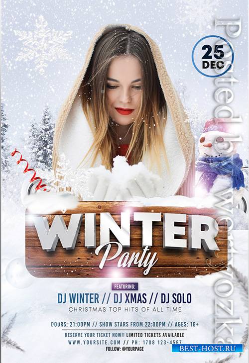 Winter party - Premium flyer psd template
