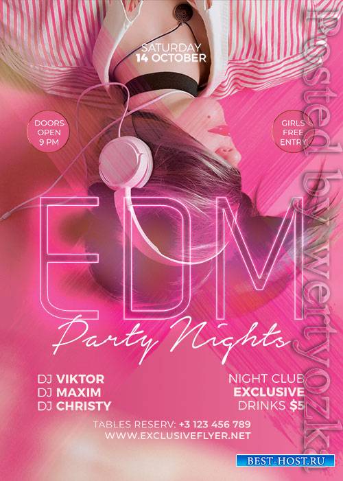 EDM party nights - Premium flyer psd template