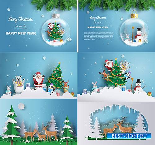 Новогоднее ассорти 7 - Векторный клипарт / Christmas pictures 7 - Vector Graphics