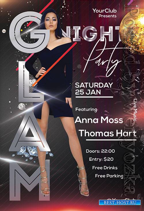 Glam Night Party - Premium flyer psd template