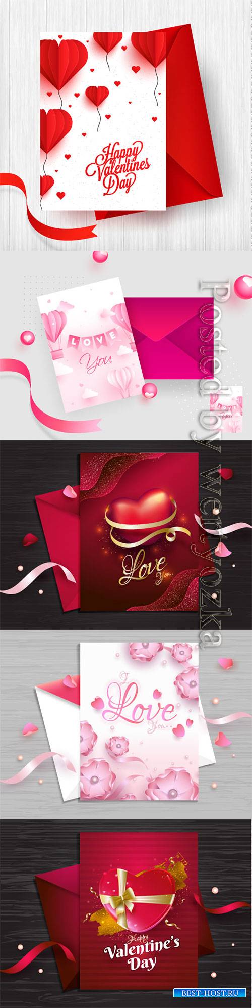 Happy Valentine's Day, vector hearts of couples in love # 17