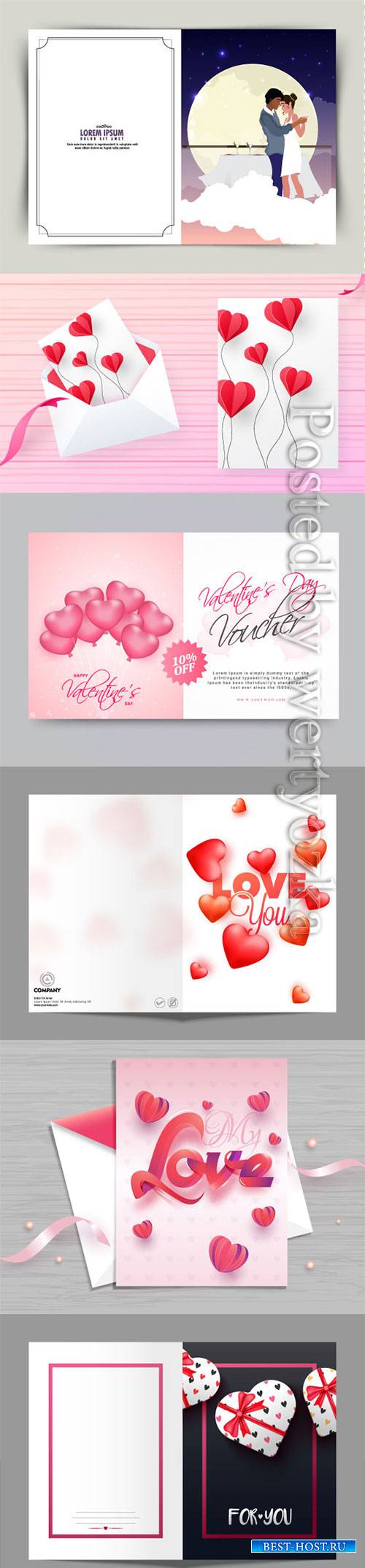 Happy Valentine's Day, vector hearts of couples in love # 15
