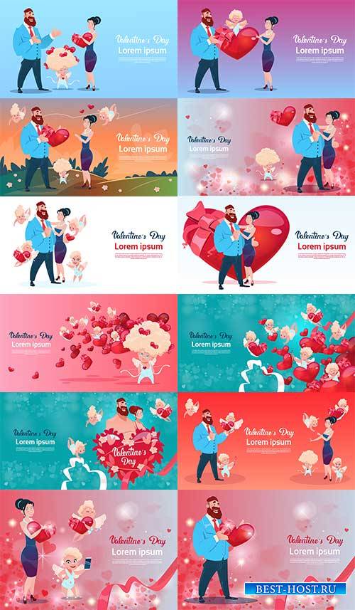 День влюблённых - Векторный клипарт / Valentine's day - Vector Graphics