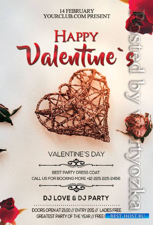 Happy Valentines Day - Premium flyer psd template