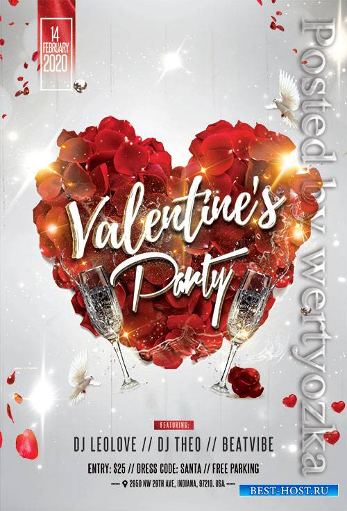 Love Affair Valentines Party  - Premium flyer psd template