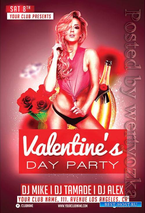Valentines Day Club - Premium flyer psd template