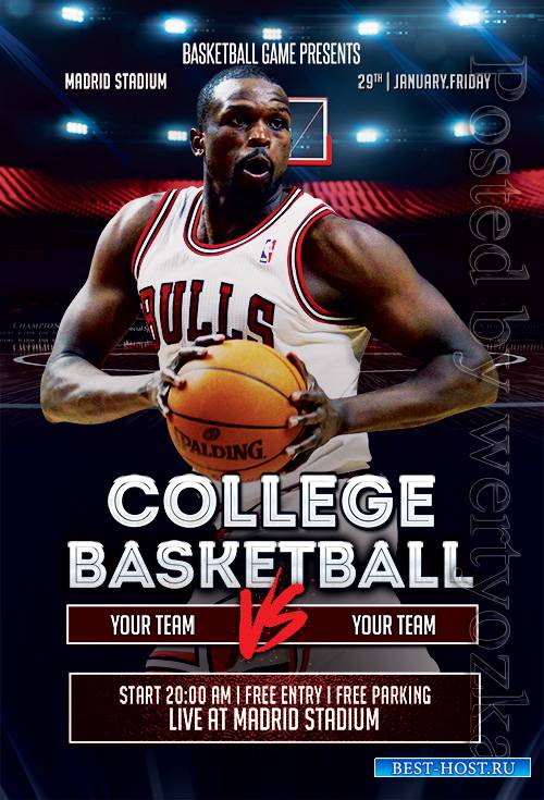 College Basketball - Premium flyer psd template