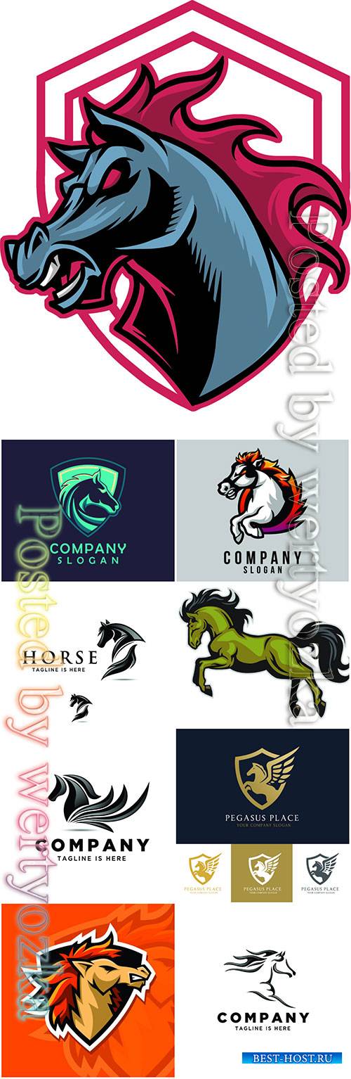 Horse logos vector illustration