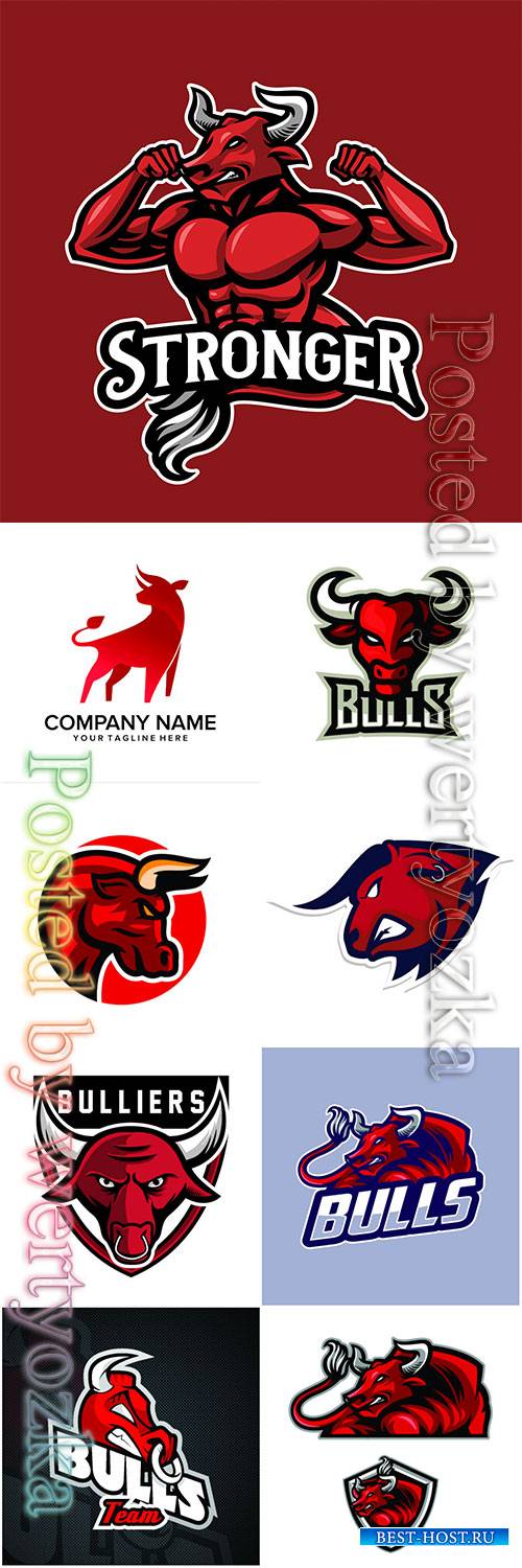 Bull logos vector illustration