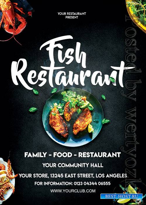 Fish Restaurant - Premium flyer psd template