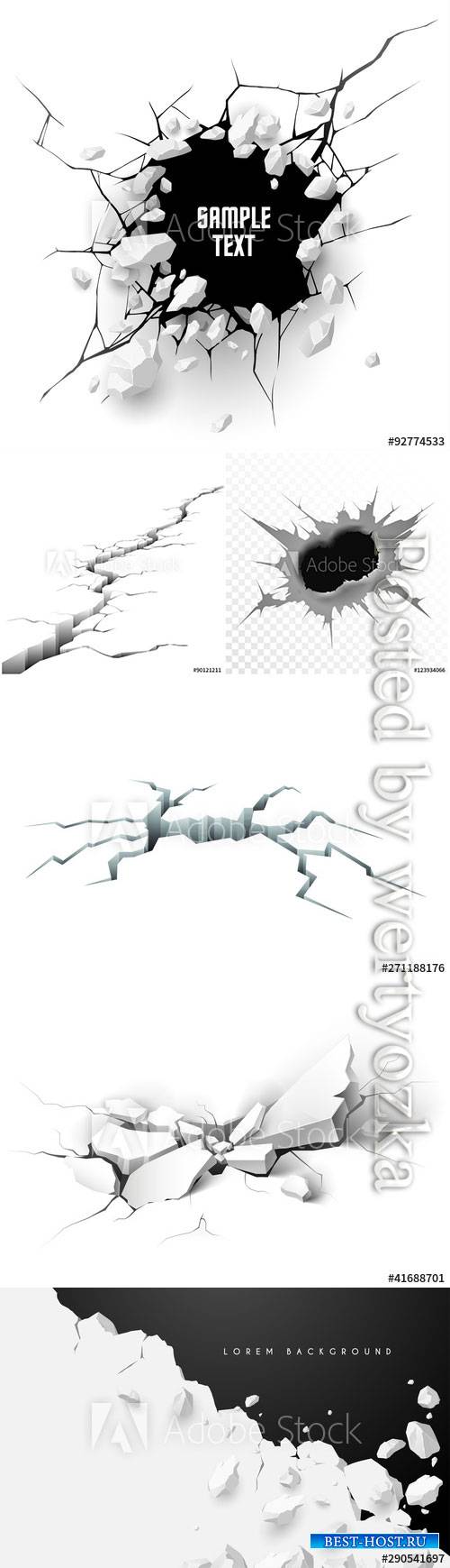 Cracked ground vector illustration isolated on white background