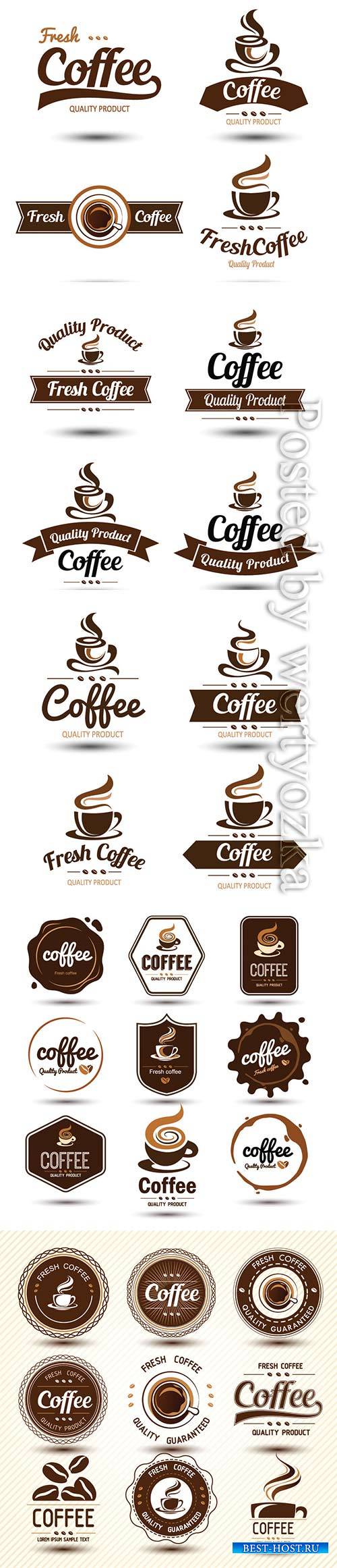 Coffee vector label