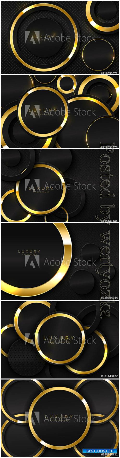 Realistic background with shiny gold ring shape