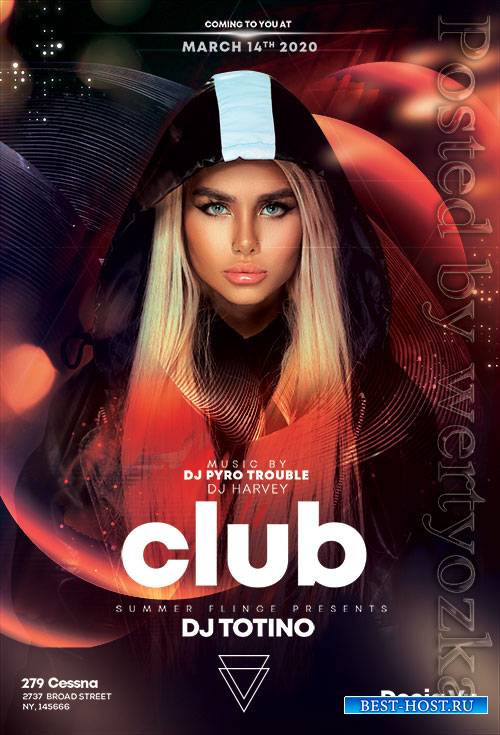Futuristic Club Party - Premium flyer psd template