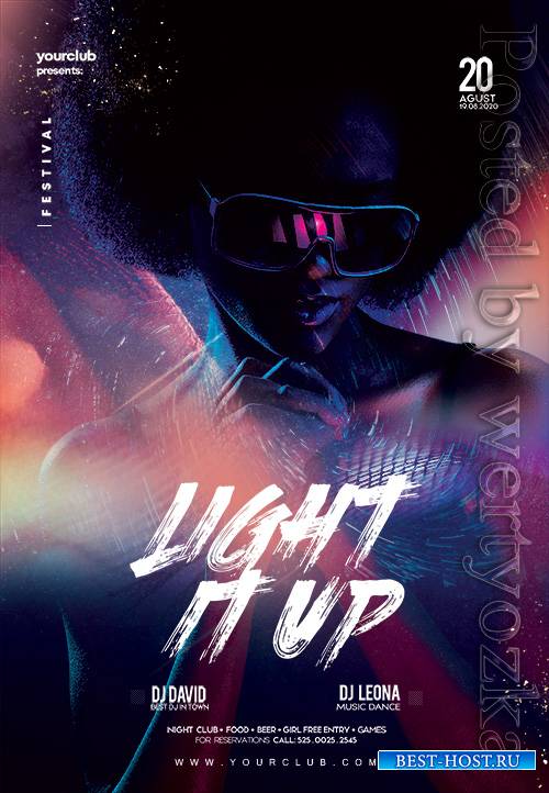 Light It Up Party - Premium flyer psd template