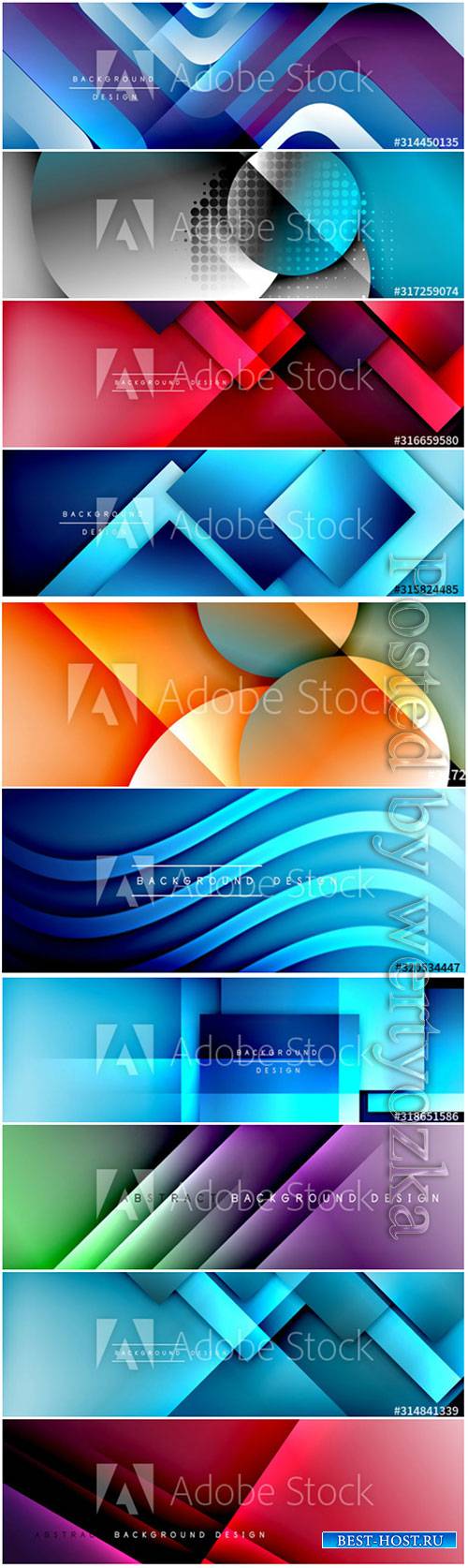 Geometric abstract background 3D effects vector illustrations
