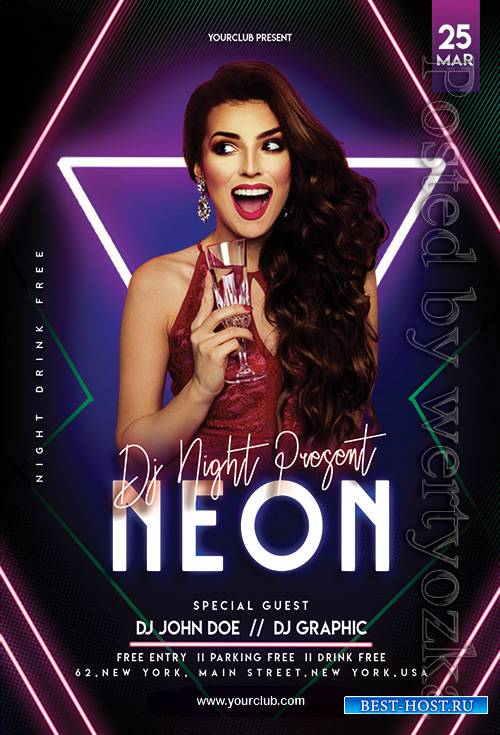 Neon Night - Premium flyer psd template