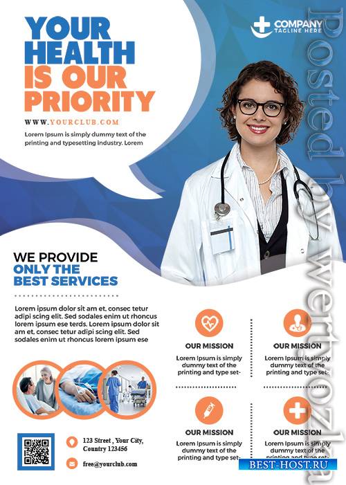 Health and Hospital Business - Premium flyer psd template