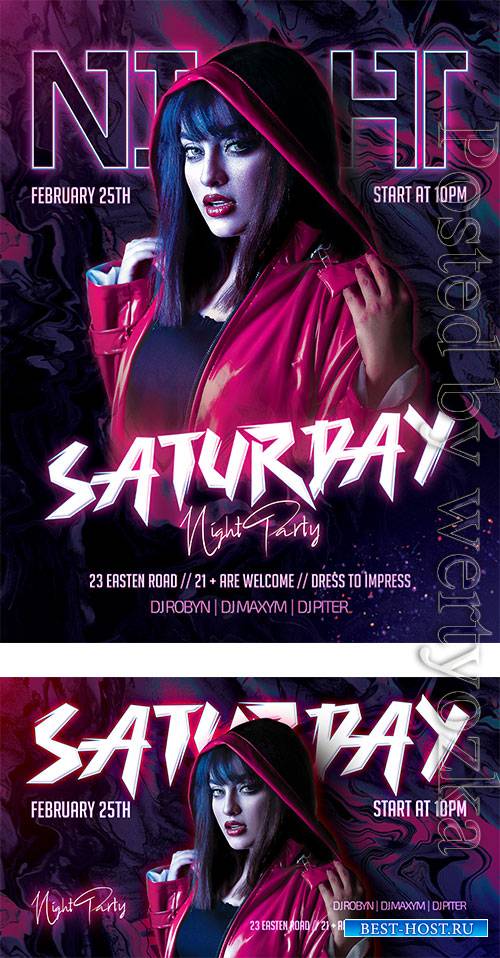 Saturday Party - Premium flyer psd template