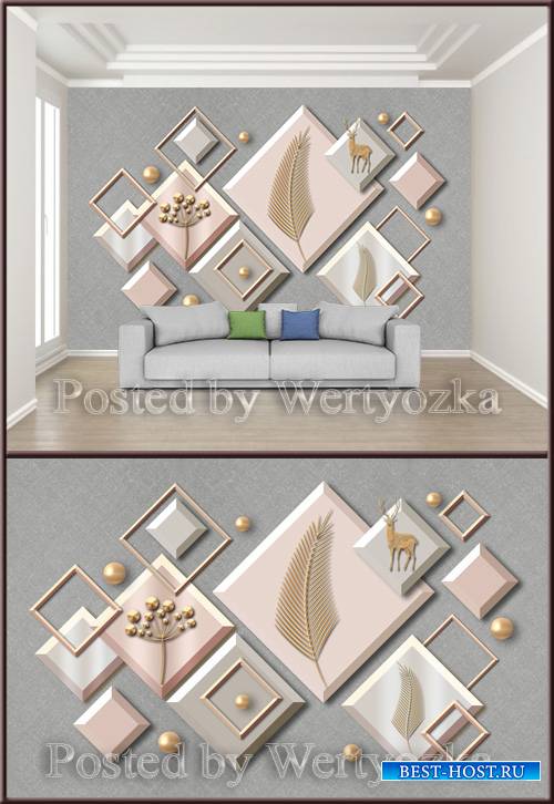 3D psd background wall abstract geometric figure