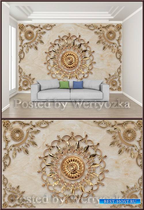 3D psd background wall extravagant wrought iron three dimensional pattern