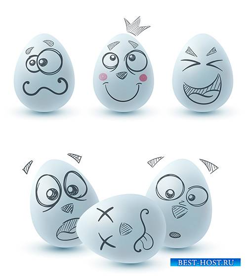 Забавные яйца к Пасхе - Векторный клипарт / Funny eggs for Easter - Vector Graphics
