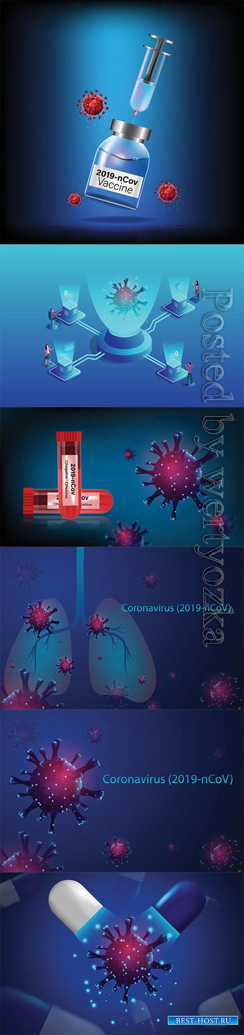 Pandemic virus and antiviral drug coronavirus concept