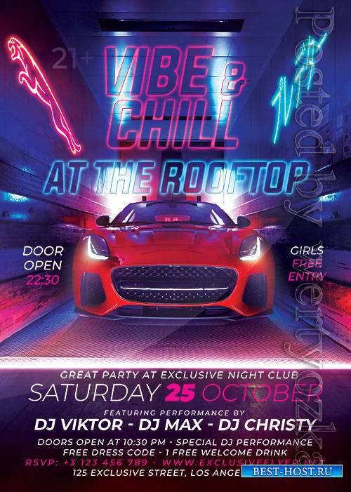Vibe and chill - Premium flyer psd template