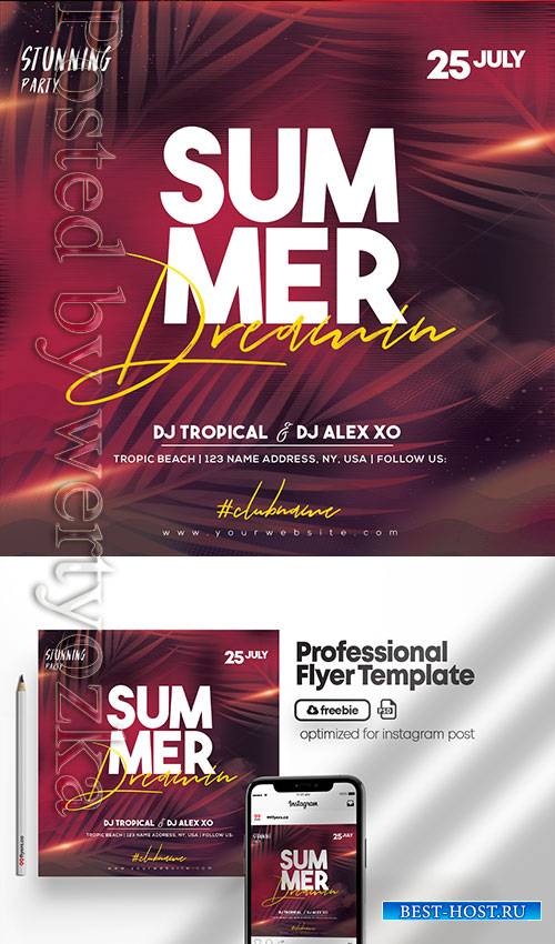 Summer Dreaming Party - Premium flyer psd template