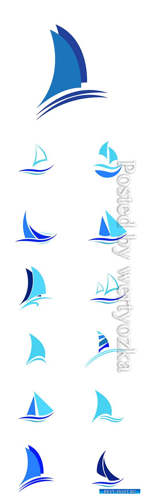 Sailing logo vector icon concept illustration design template