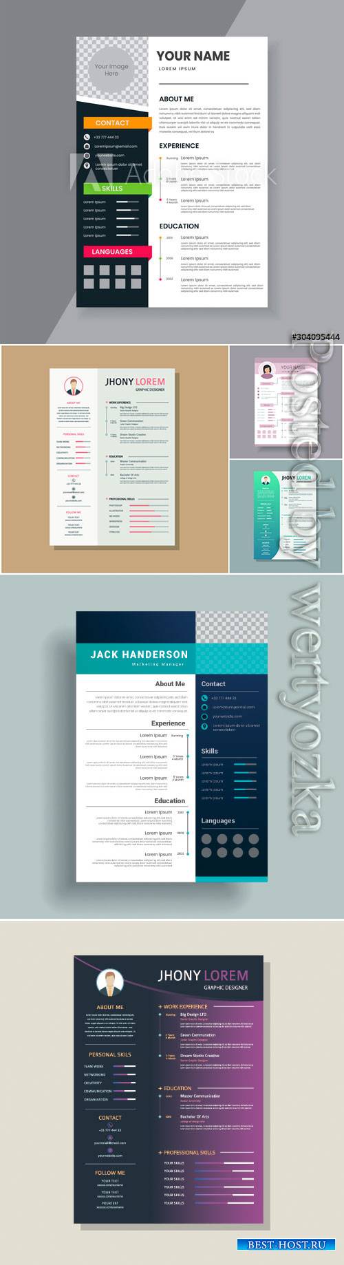 Creative resume and template vector design