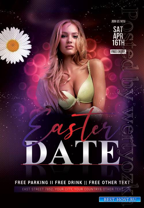 Easter date - Premium flyer psd template