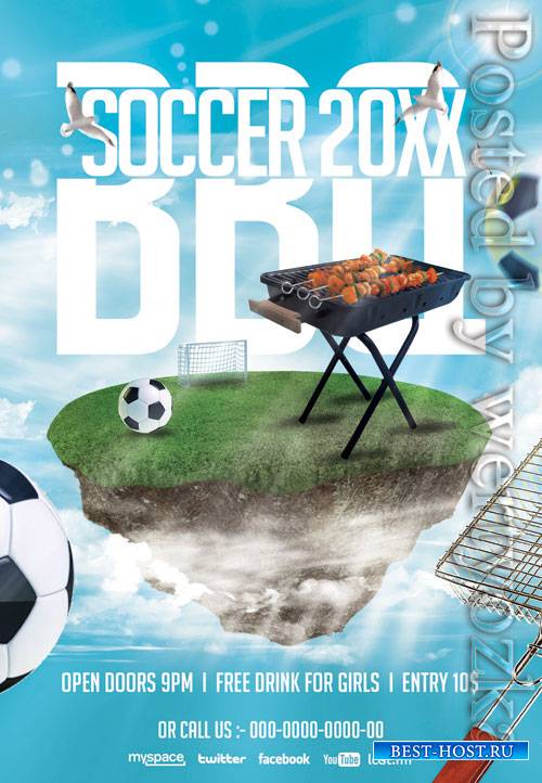 Soccer bbq - Premium flyer psd template