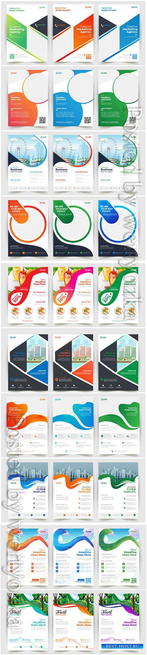 Business flyer vector template design with abstract concept