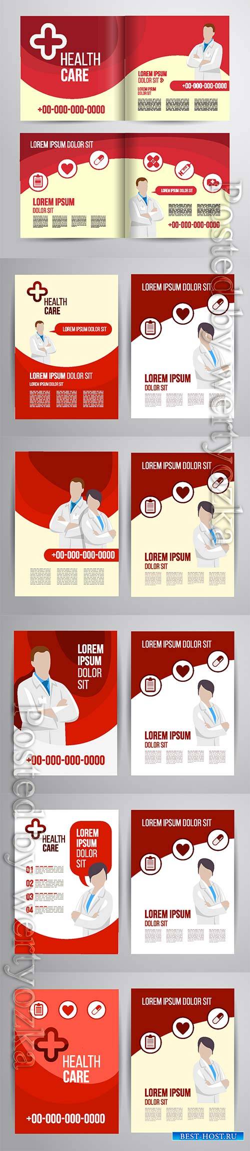 Healthcare brochure concept, medical flyer design