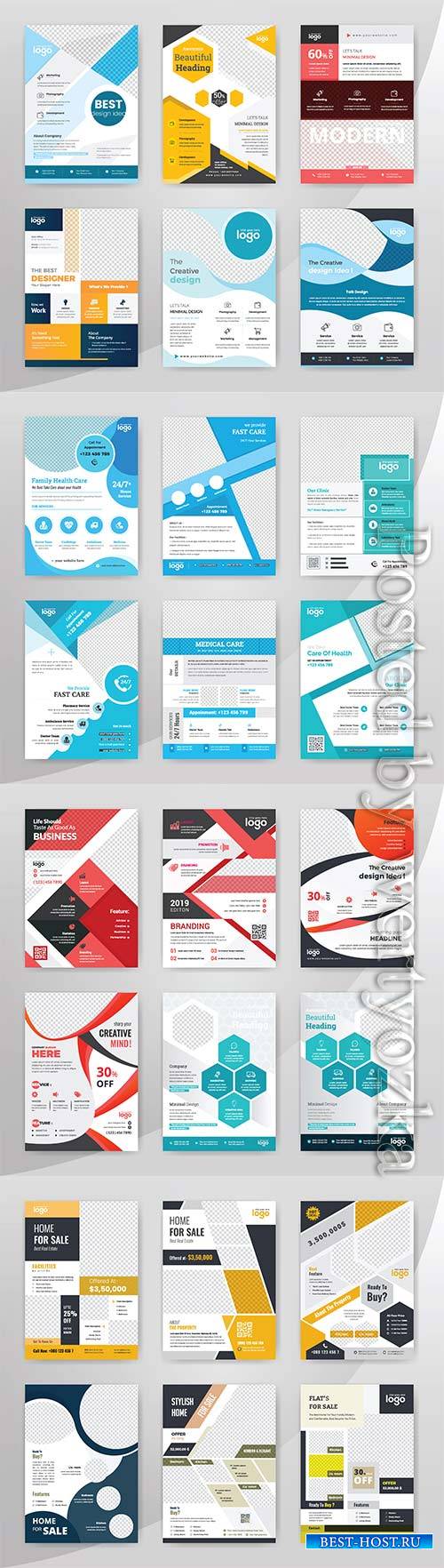 Business vector flyer template. cover modern layout, annual report