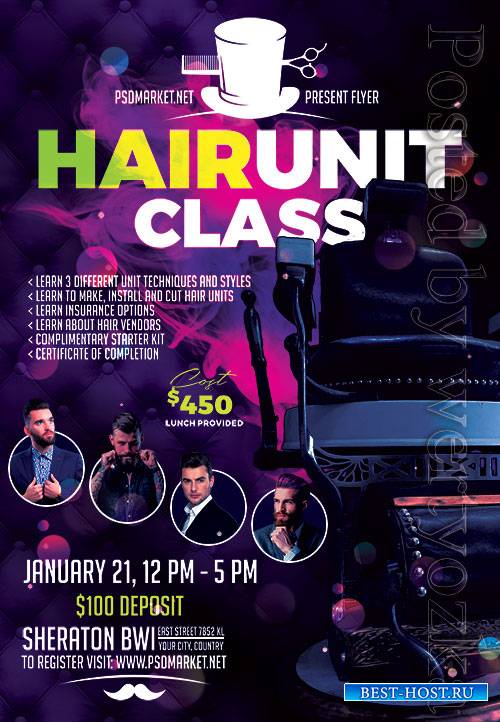 Hair unit class - Premium flyer psd template