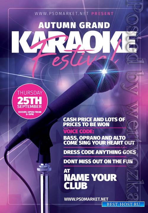 Karaoke festival - Premium flyer psd template