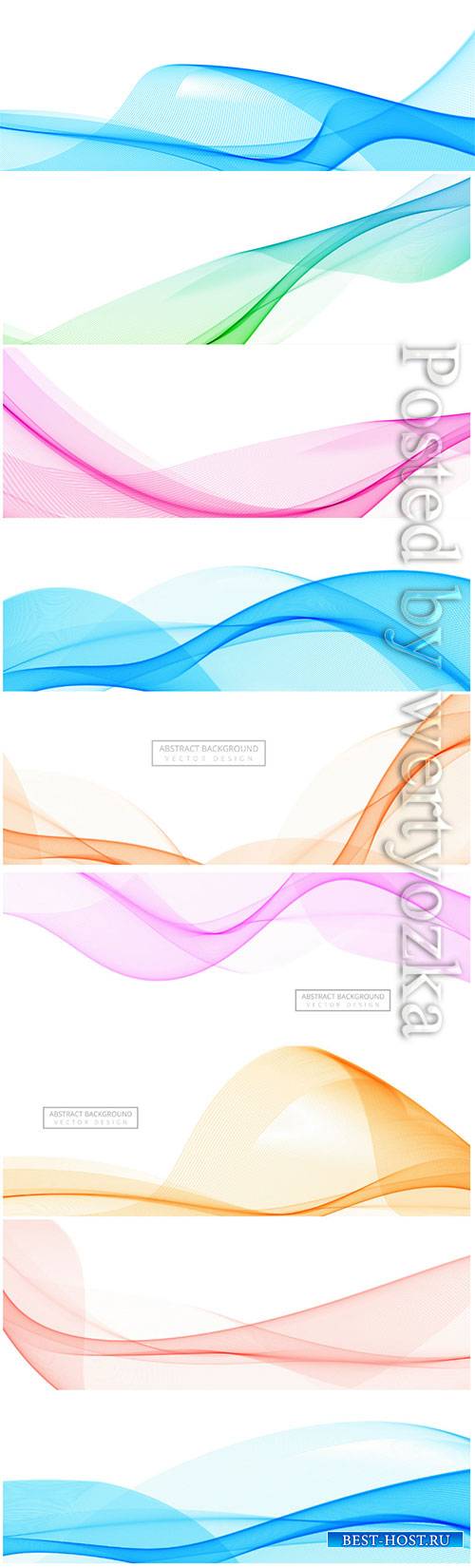 Modern flowing wave banner on white background