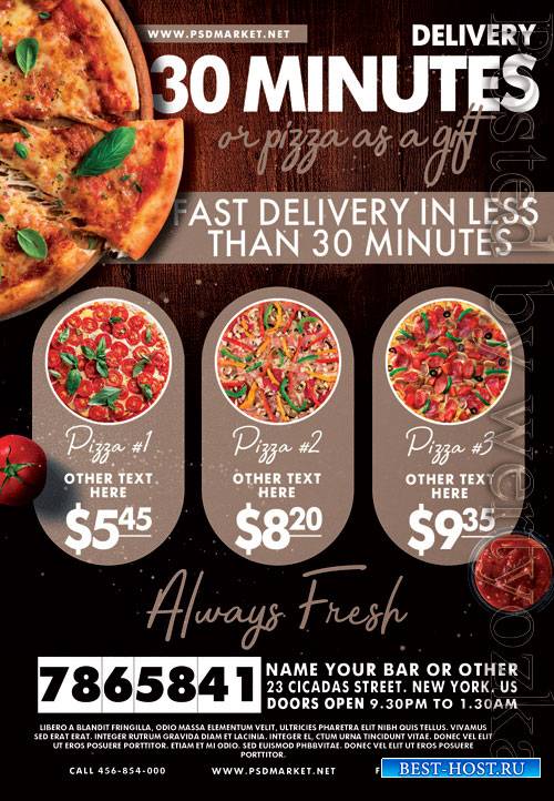 Delivery pizza - Premium flyer psd template