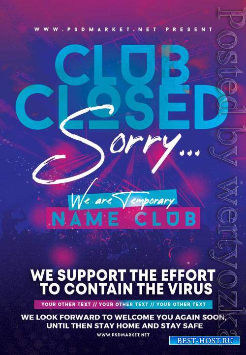 Club closed - Premium flyer psd template