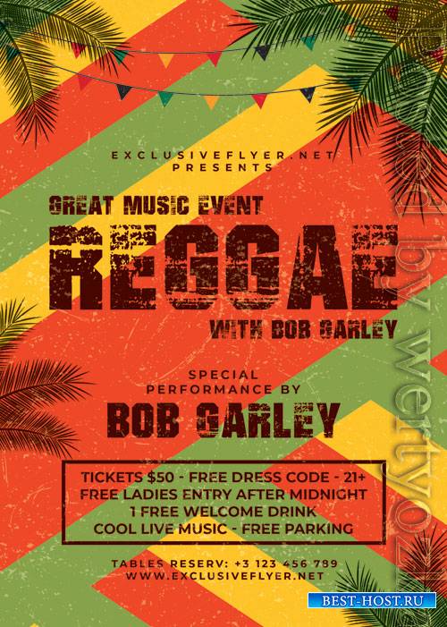 Reggae - Premium flyer psd template