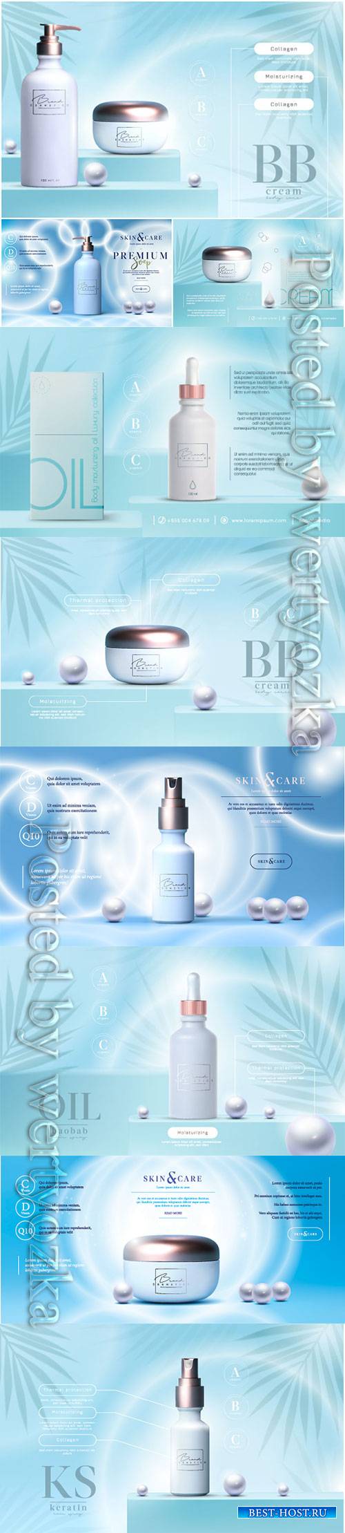 Cosmetic ads flyer or banner design vector illustration