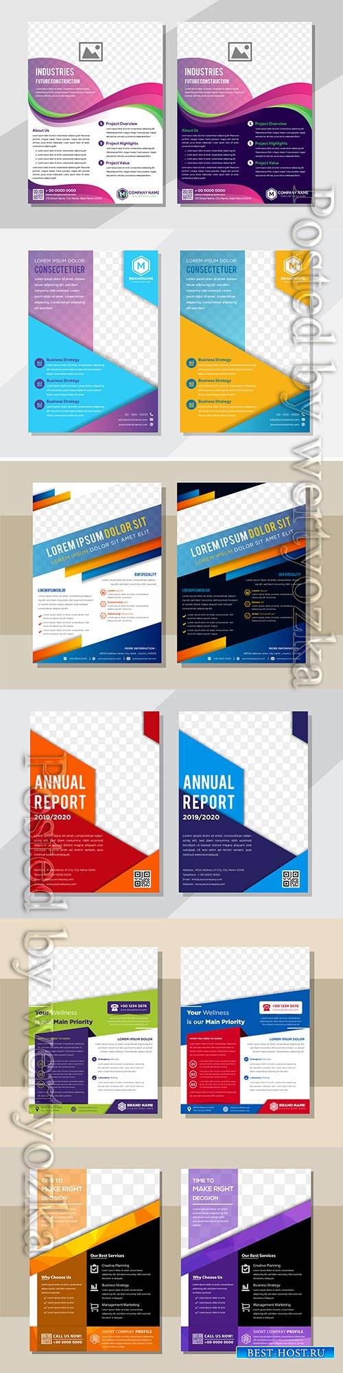Business flyer template design, brochure vector illustration