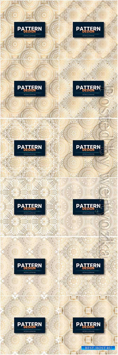 Mandala seamless pattern, islamic vector background # 13