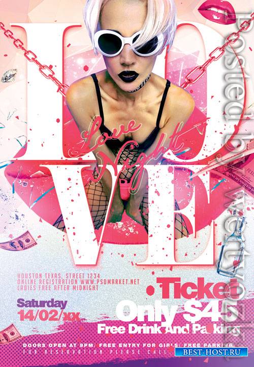 Love night party event - Premium flyer psd template