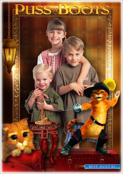 Детская рамка для фотошопа - Любимые сказочные герои мультфильмов