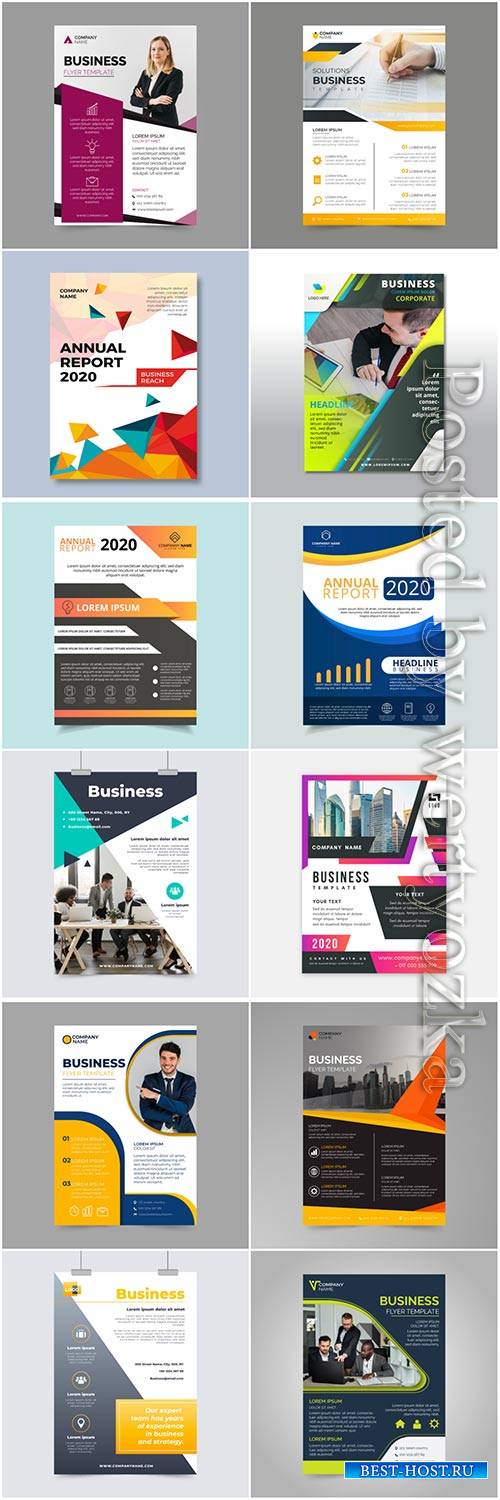 Business flyer vector collection background